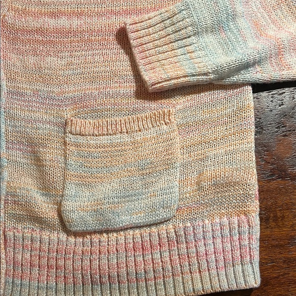 J.Crew Cotton Buttoned Front V-Neck Cardigan Sweater Rainbow/Pastel Knit Size M - Picture 7 of 12